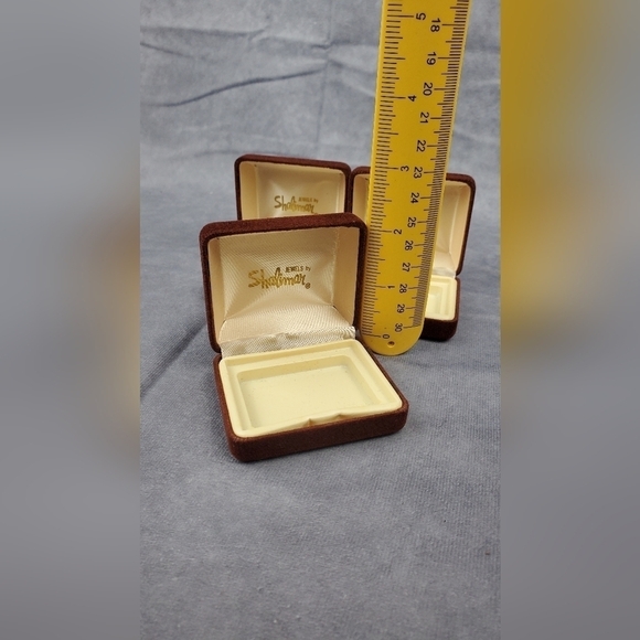 Shalimar empty brown peach velvet Jewelry boxes set of 3 - Picture 6 of 7
